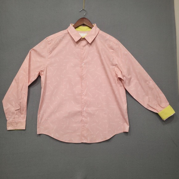 Disney Princess (Japan Theme Park)Women's Pink Long Sleeve Flip Cuff Shirt Sz XL - Picture 1 of 8